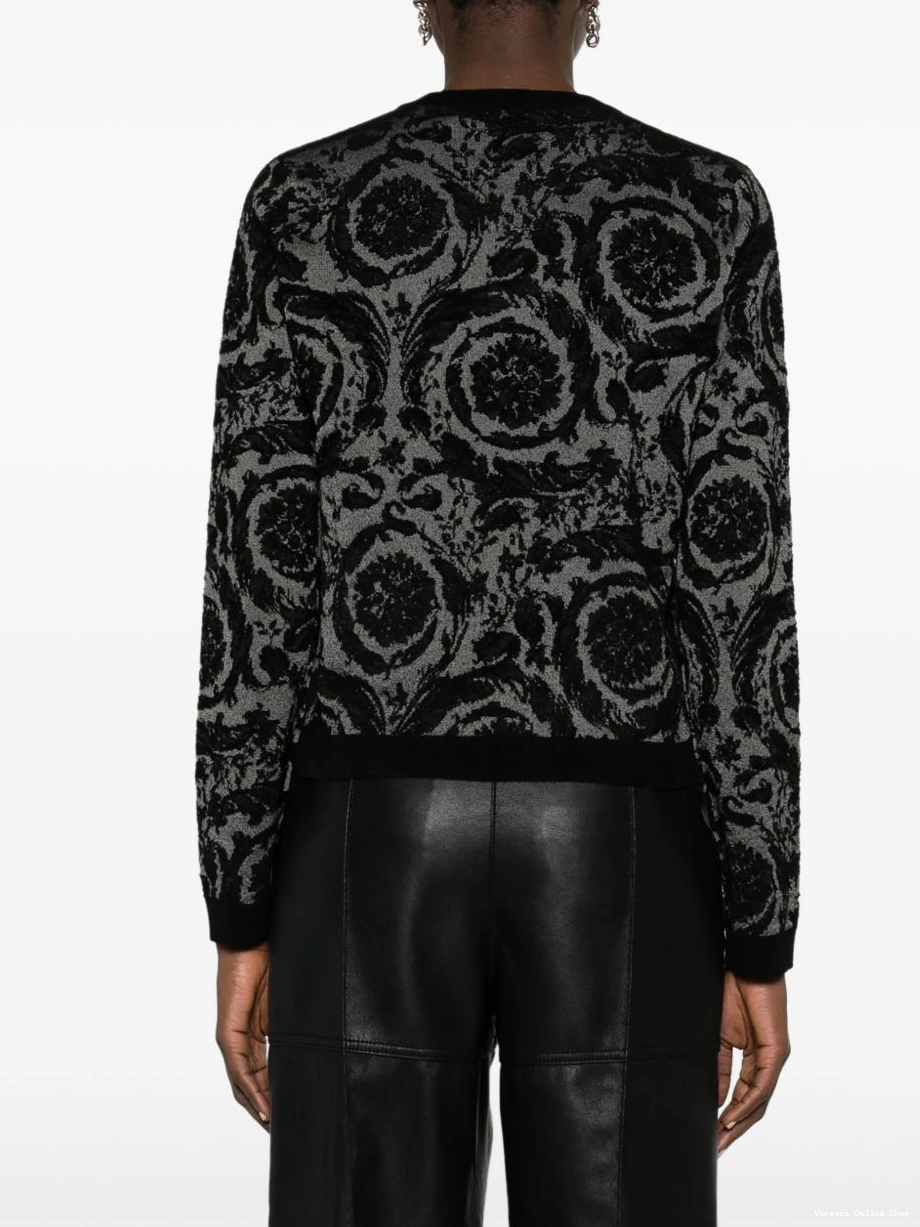 Affordable Women Versace flocked chenille jumper Barocco-jacquard 0718